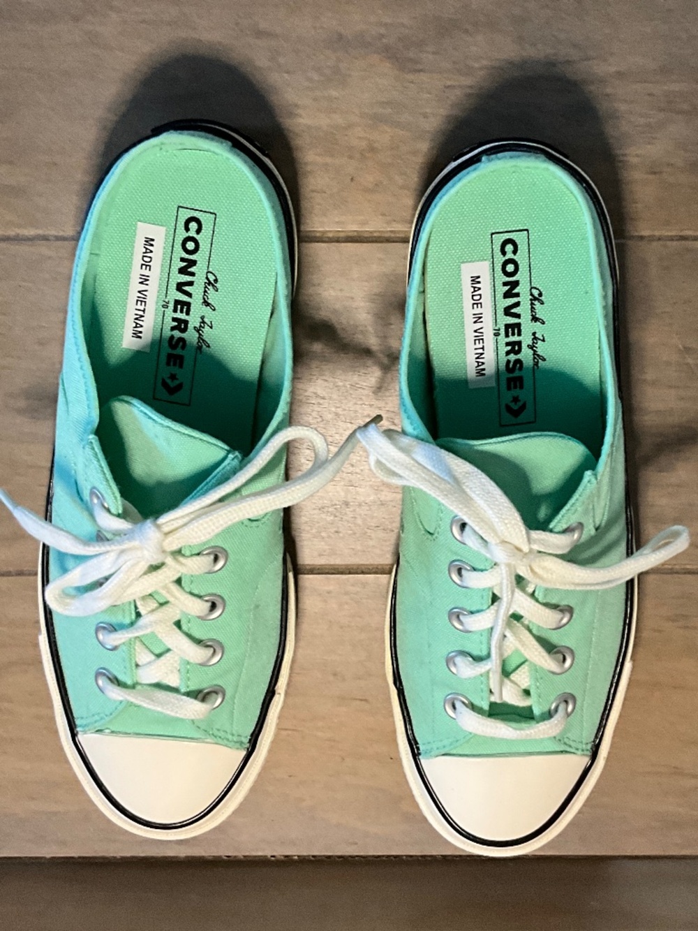 Converse Chuck Taylor Slip On W8/M6/UK6 Mint Green Canvas Low Top Never Worn - Picture 5 of 9
